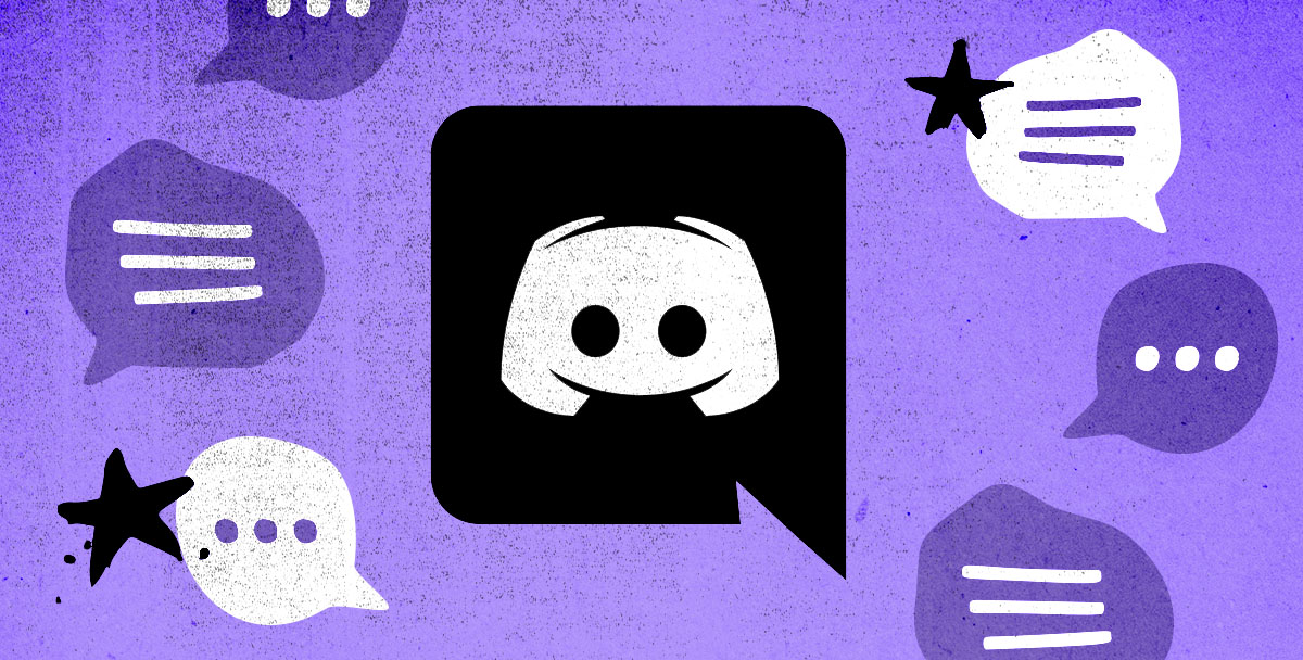 the discord logo against a purple background with chat bubbles