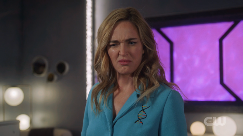 Sara Lance makes a disgusted face.