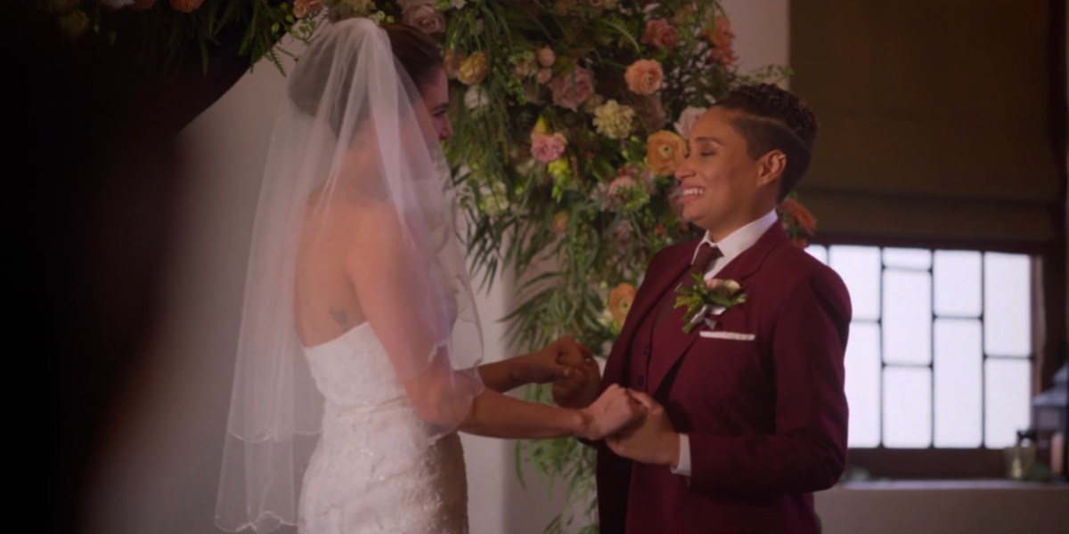 Dani and Sophie at the altar