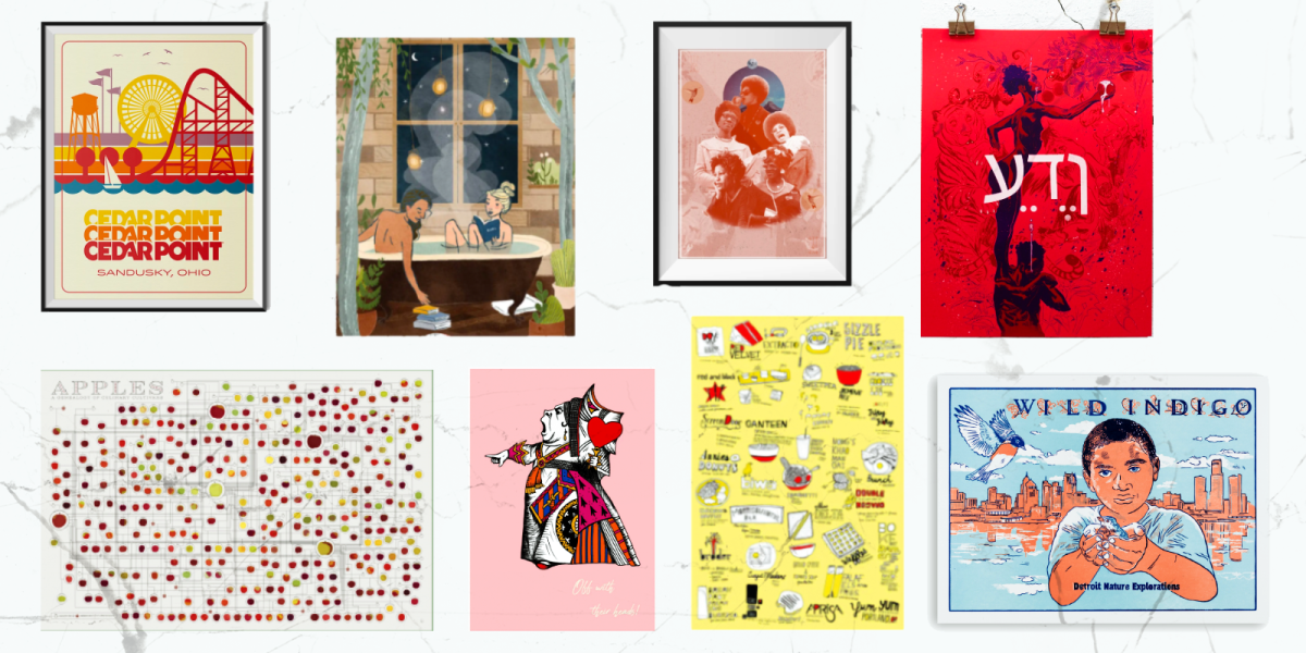 8 posters from indie art shops