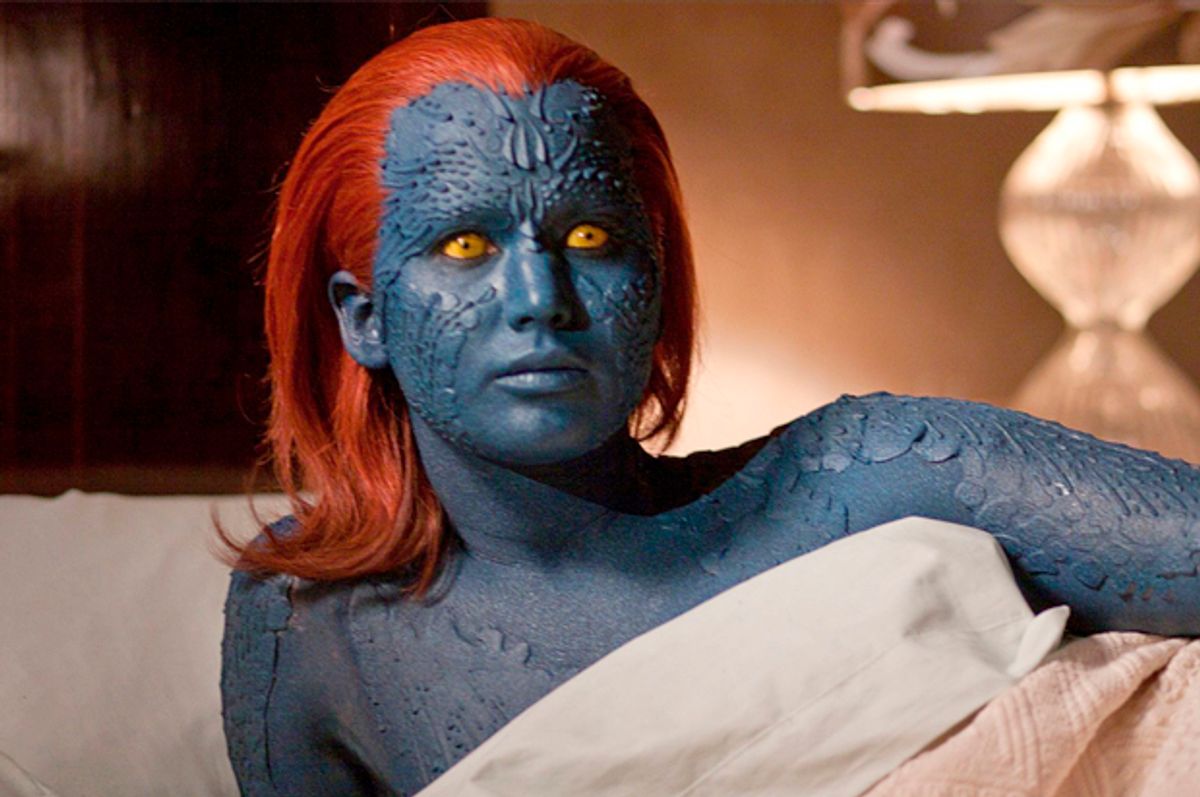 Shot of Mistique from the X-Men movies