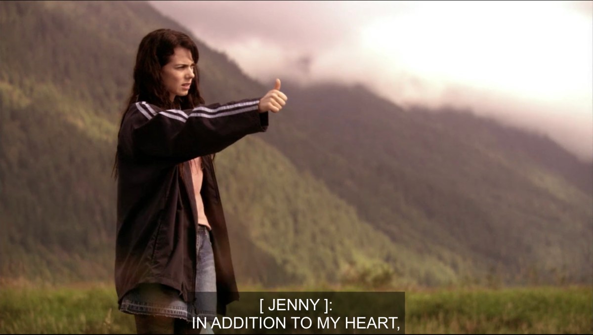 Jenny hitchhiking "In addition to my heart"