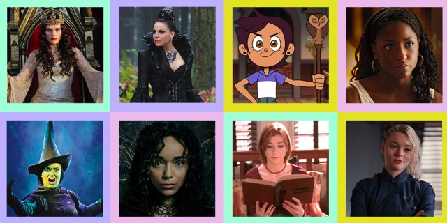 Eight of the possible results from the quiz: Morgana, Regina Mills, Luz, Tara Thornton, Elphaba, Tituba, Willow, and Raelle