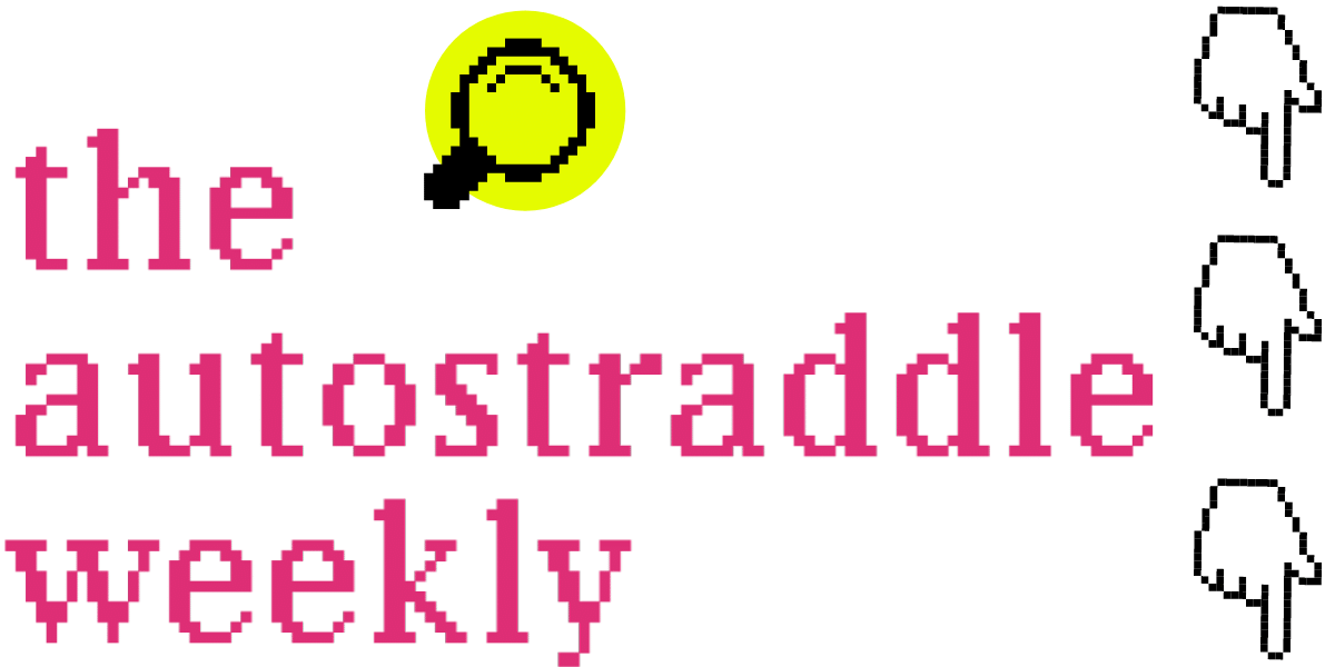 the autostraddle weekly logo with a pixelated search icon and hand cursors pointing down