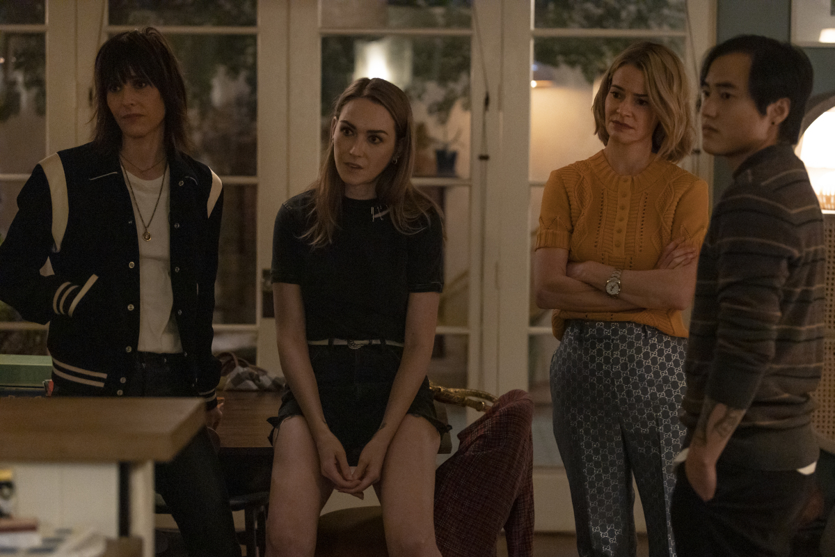 (L-R): Katherine Moennig as Shane, Jamie Clayton as Tess, Leisha Hailey as Alice and Leo Sheng as Micah in THE L WORD: GENERATION Q “Last Call”. Photo Credit: Paul Sarkis/SHOWTIME.
