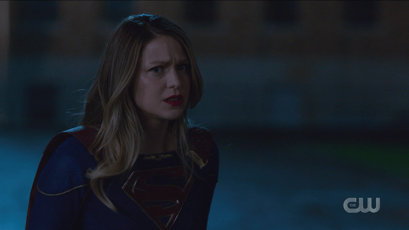 Supergirl glares