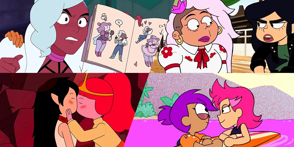 A collage of four shows featured on this list: She-Ra, Victor and Valentino, OK, KO! Let's Be Heroes!, and Adventure Time
