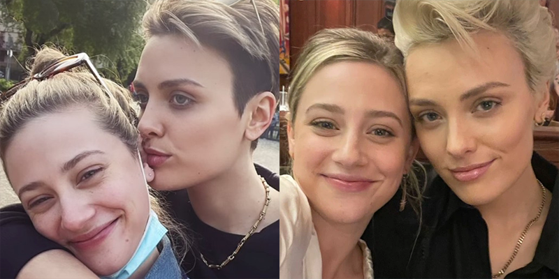 Lili Reinhart and Wallis Day hugged up and ear kissing