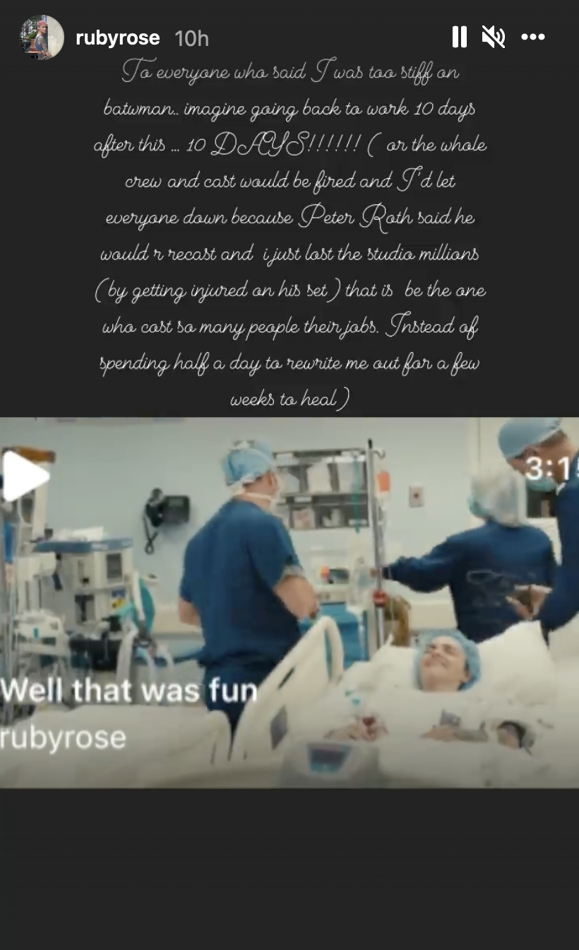 6 Video of Ruby Rose talking to doctors after surgery