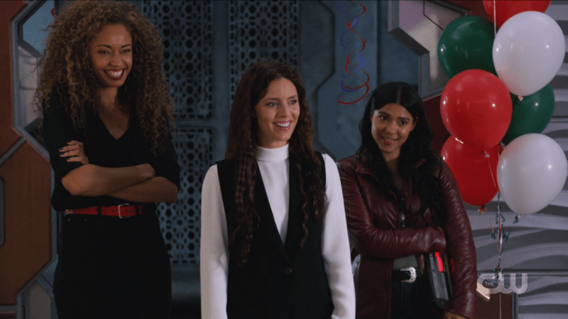 Human Gideon, Spooner and Astra smile at the Legends