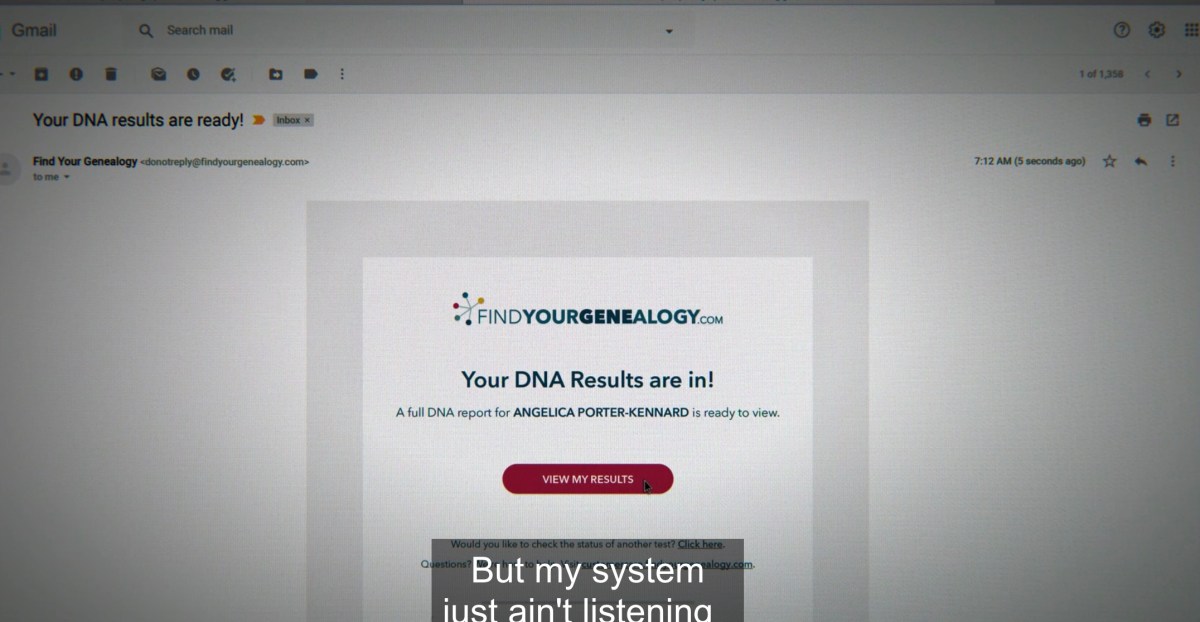 Angie's computer screen