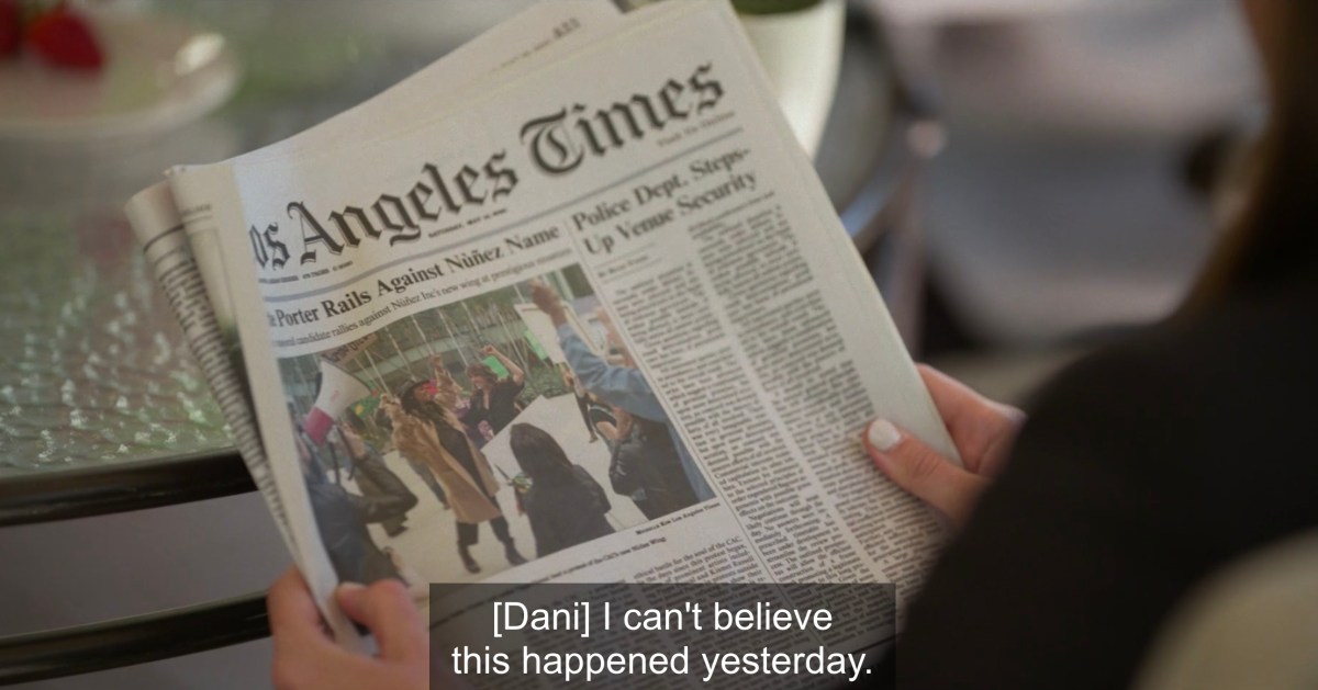 Dani says "I can't believe this happened yesterday" to the LA times