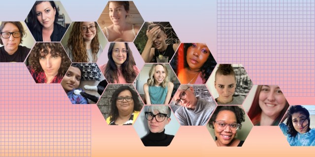 An image with each of the AMA participants inside like honeycomb. Image features Heather, Meg, Drew, Rachel, Casey, Vanessa, Himani, Natalie, Riese, Shelli, Ro, Nicole, Laneia, Carolyn, Carmen, Valerie and Sarah