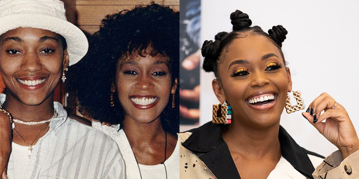 Whitney Houston and Robyn Crawford / Nafessa Williams in a two-photo collage
