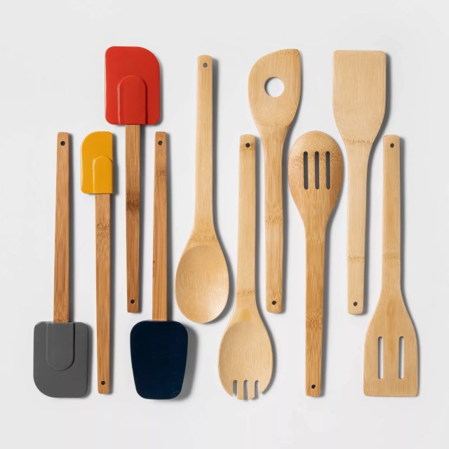 picture of wood and silicone cooking utensils