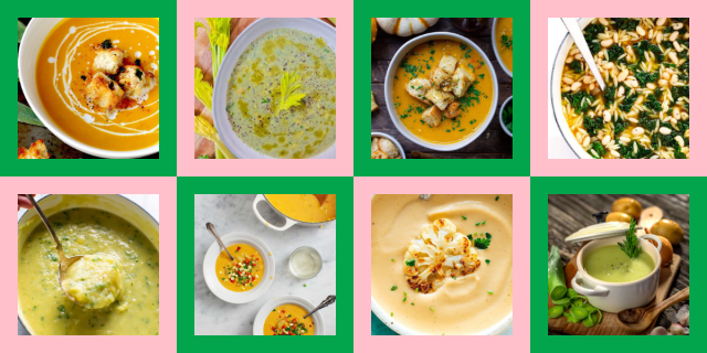 Cozy season soup recommendations: A collage of soups