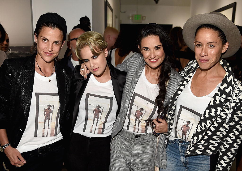 WEST HOLLYWOOD, CA - OCTOBER 23: (L-R) Masha Mandzuka, actress Tallulah Willis, actress Demi Moore and Anda Gentile attend the Brian Bowen Smith WILDLIFE show hosted by Casamigos Tequila at De Re Gallery on October 23, 2014 in West Hollywood, California. (Photo by Jason Merritt/Getty Images for De Re Gallery)