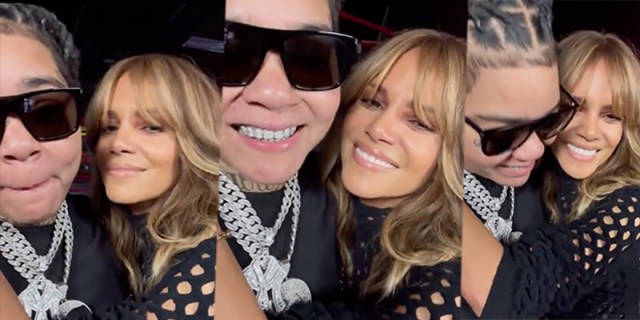 Halle Berry hangs all over Young M.A