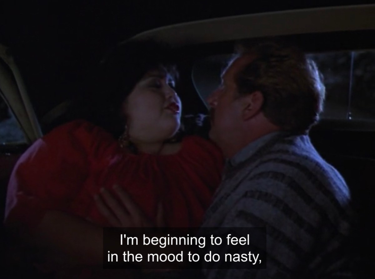 "I'm beginning to feel in the mood to do nasty" says a woman in the backseat of her car to Sonny