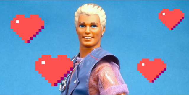 Magic Earring Ken with Pixelated Hearts