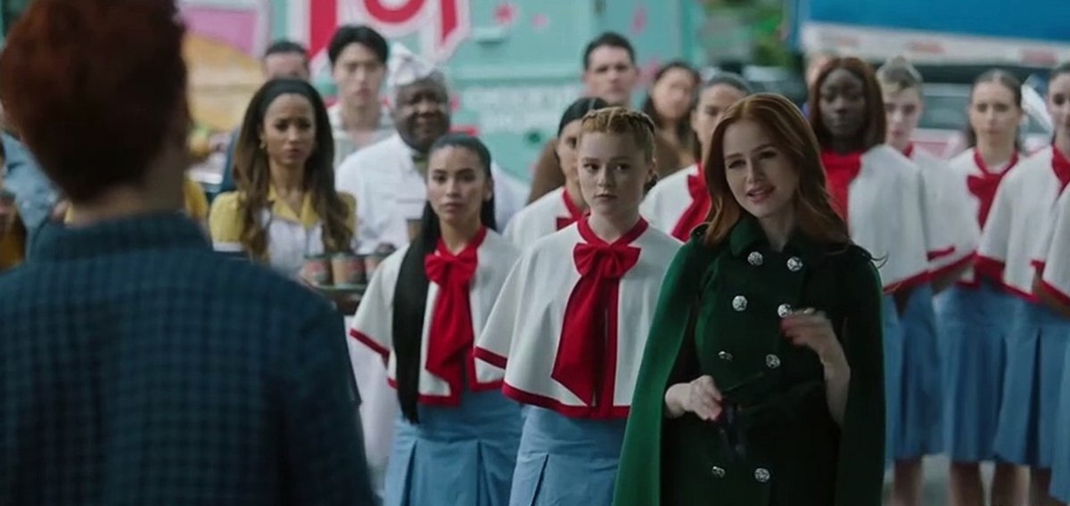 Cheryl Blossom surrounded by her army of teen girls