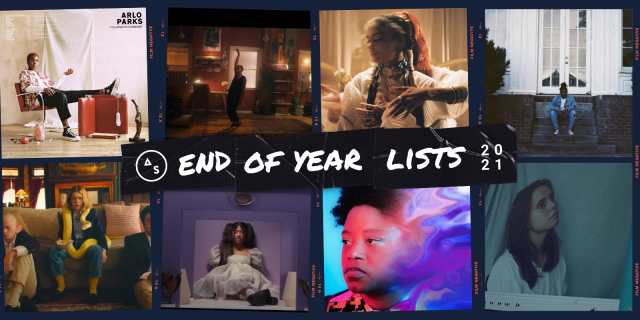 top queer songs of 2021 collage that reads autostraddle end of year lists 2021