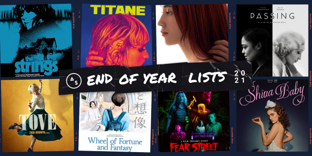 lesbian movies 2021 best of collage featuring movie titles from the post