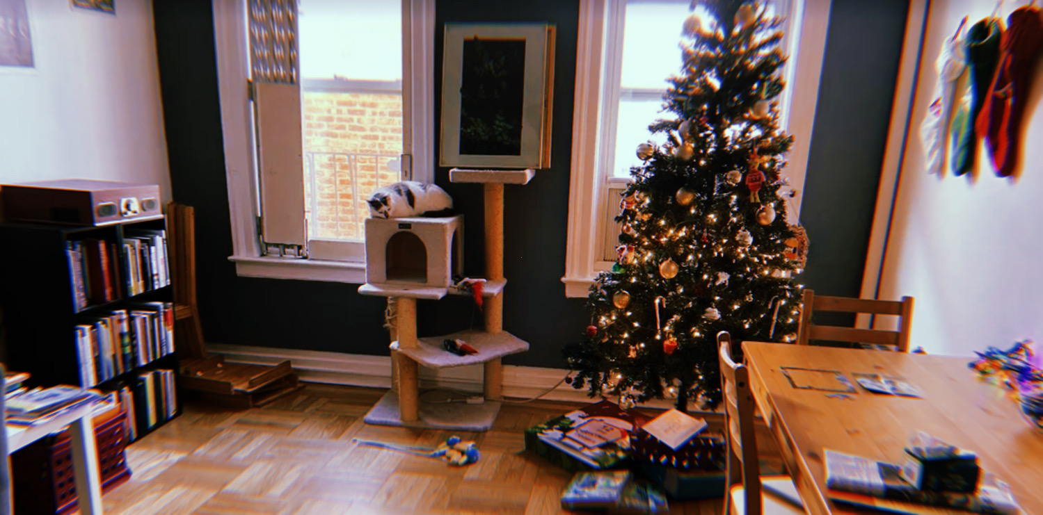 a festive clean but not museum style clean apartment