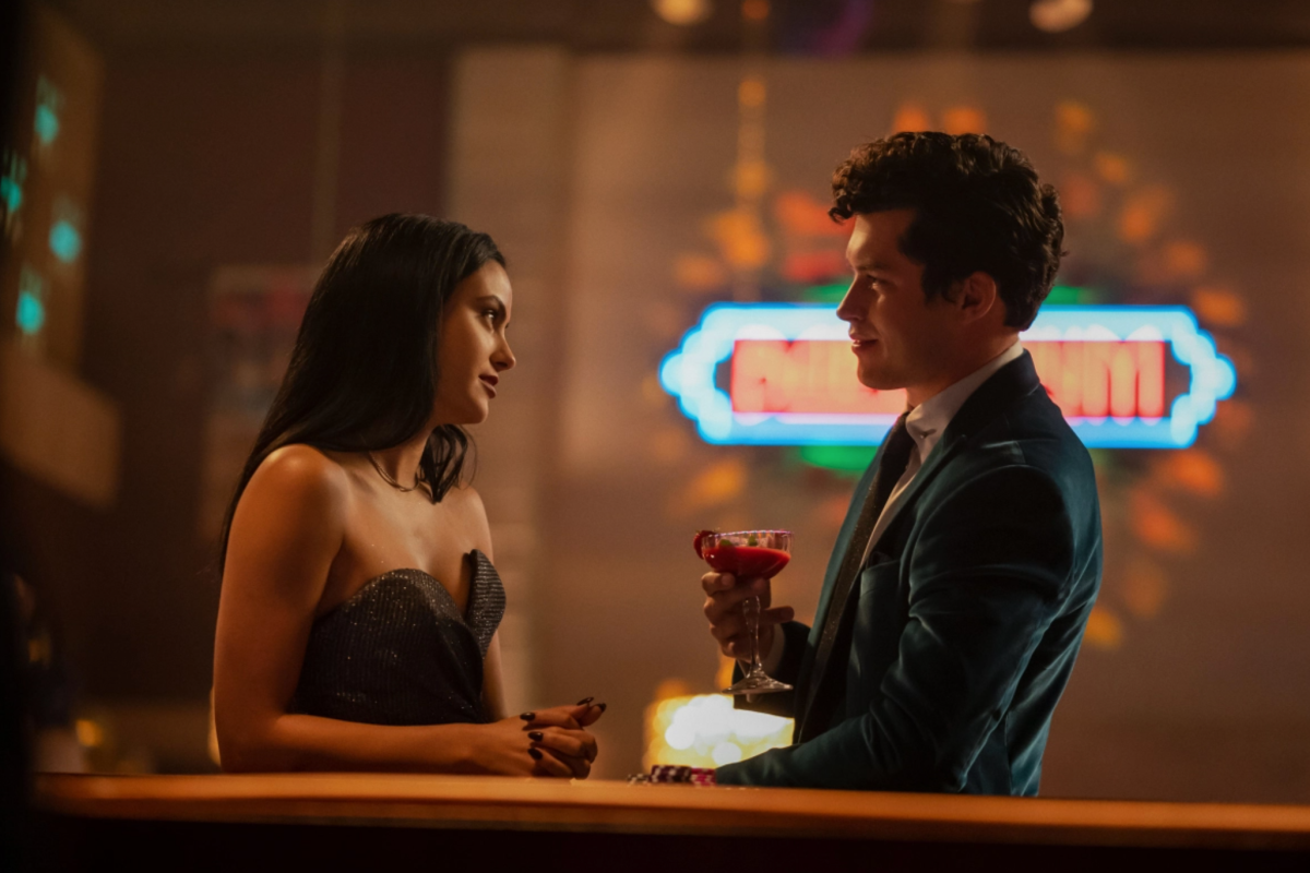 A screenshot of Veronica Lodge murderously looking at Nick St. Clair on Riverdale