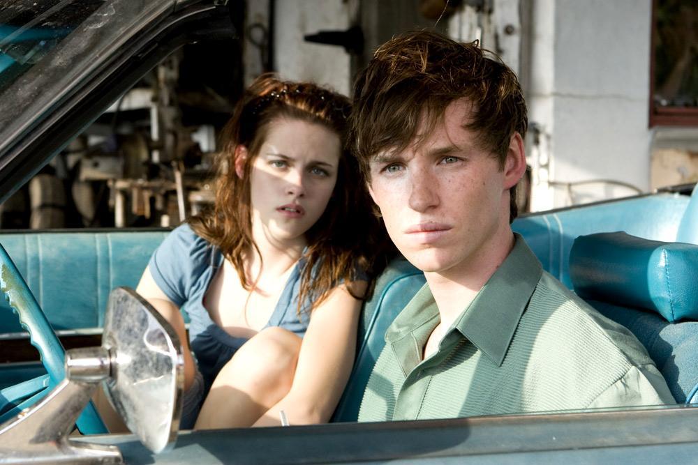 K-stew riding in a car with Eddie Redmayne in The Yellow Handkerchief 