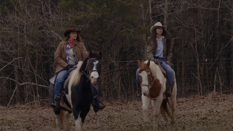 Haley and Kate on horseback