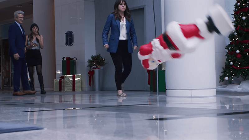 Emma kicks Santa