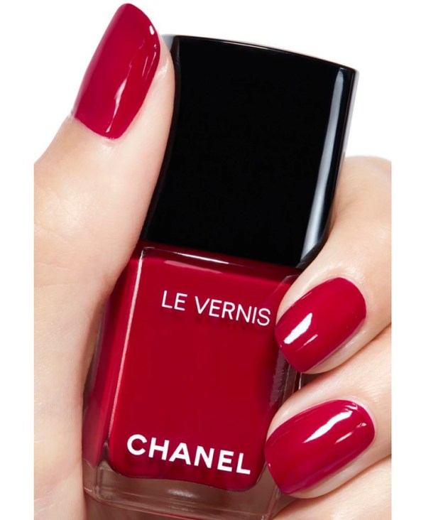 A deep blue red nail polish by Chanel