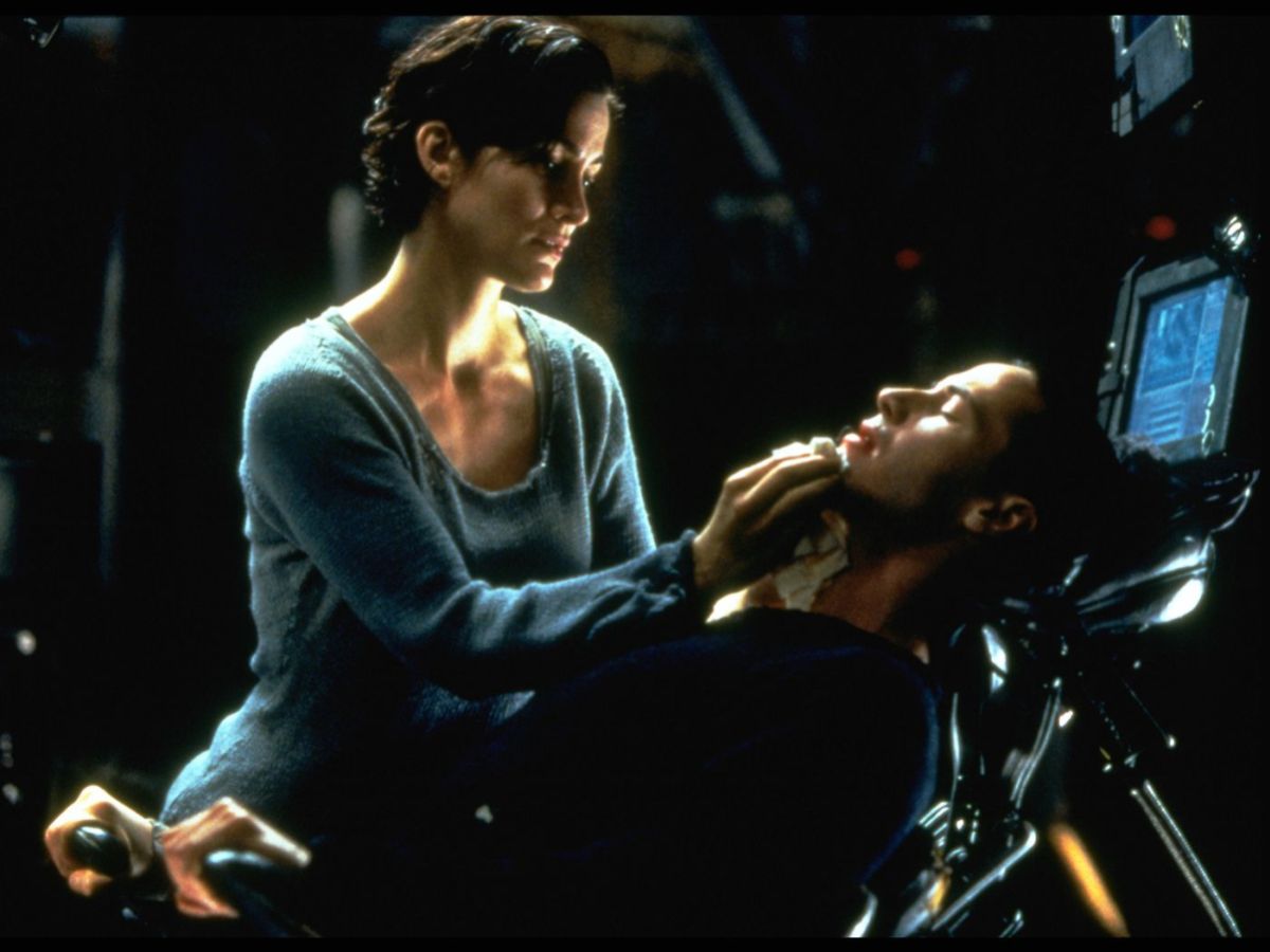Trinity and Neo in The Matrix