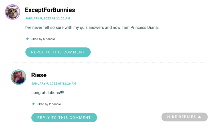 I’ve never felt so sure with my quiz answers and now I am Princess Diana.