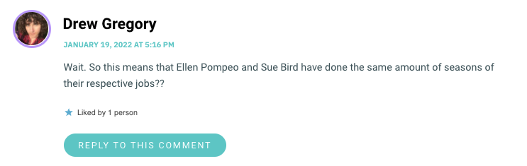 Wait. So this means that Ellen Pompeo and Sue Bird have done the same amount of seasons of their respective jobs??