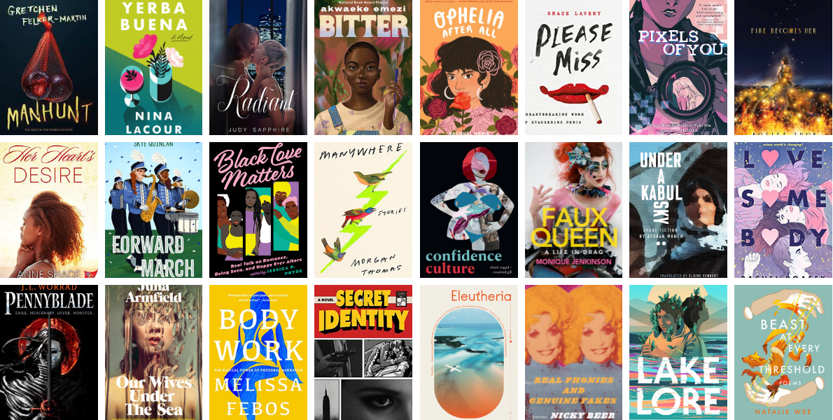 A collage of books featured in the winter 2022 books preview list