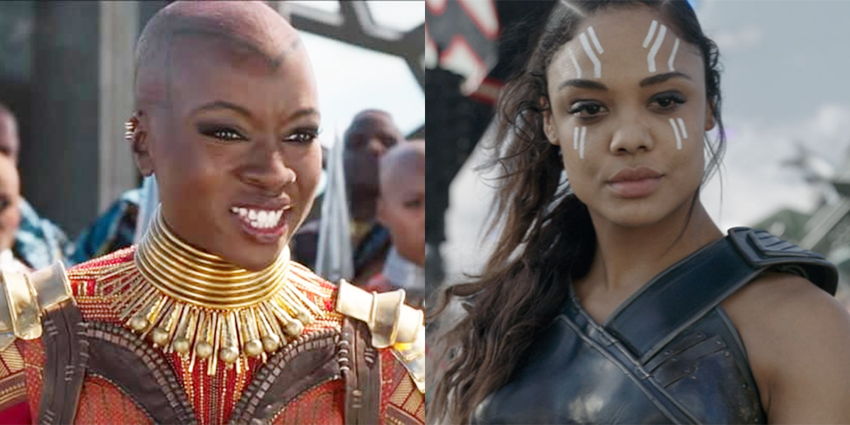 Okoye from Black Panther and Valkyrie from Thor