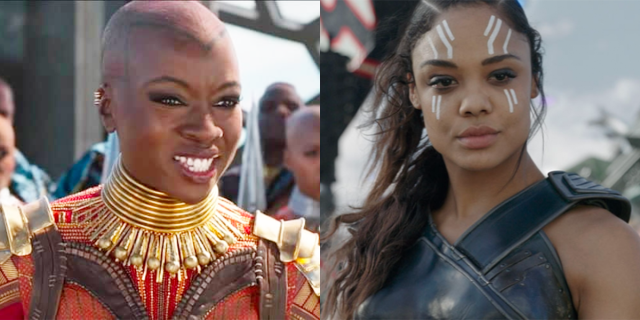 Okoye from Black Panther and Valkyrie from Thor