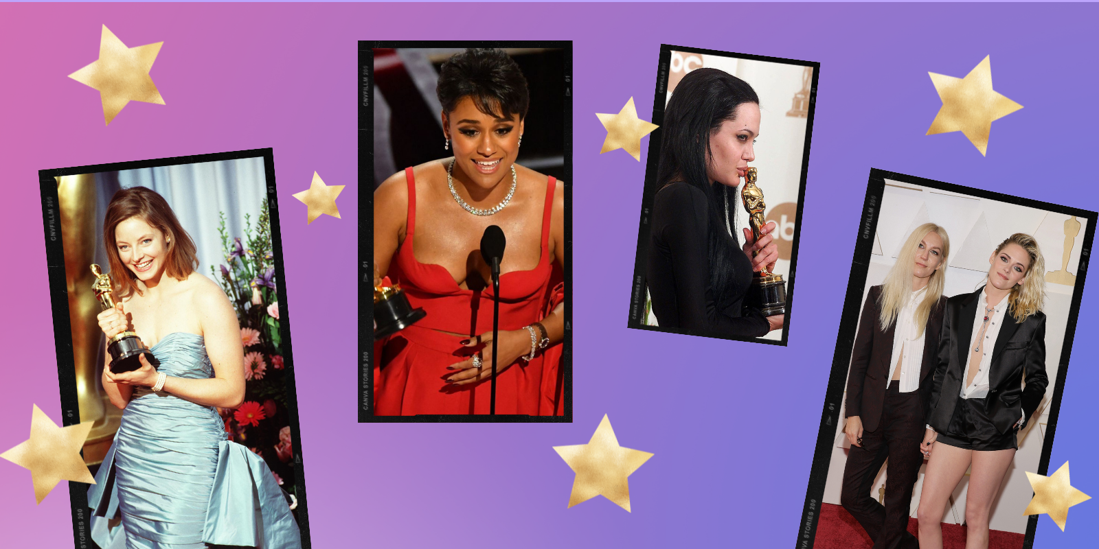 Jodie Foster, Ariana DeBose, Angelina Jolie, Kristen Stewart and her date