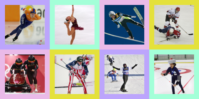 Athletes compete at the Winter Olympics