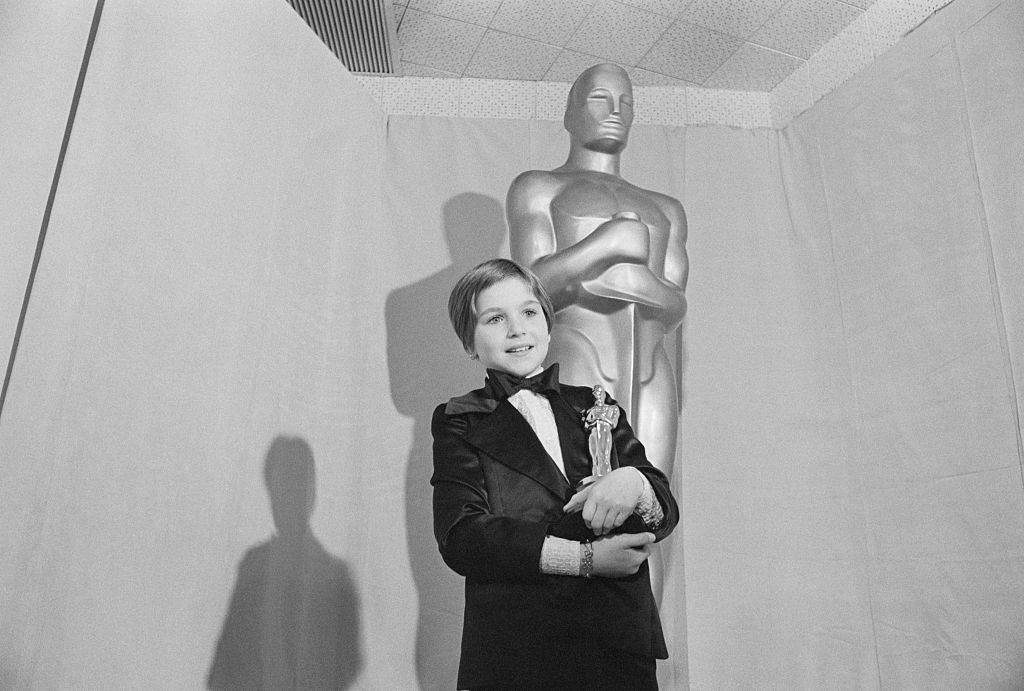 Tatum O'Neal Holding Her Oscar