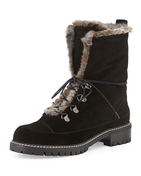 a simple black fur-lined boot