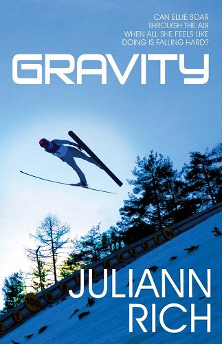 book cover for Gravity, a lesbian romance novel about a ski jumper