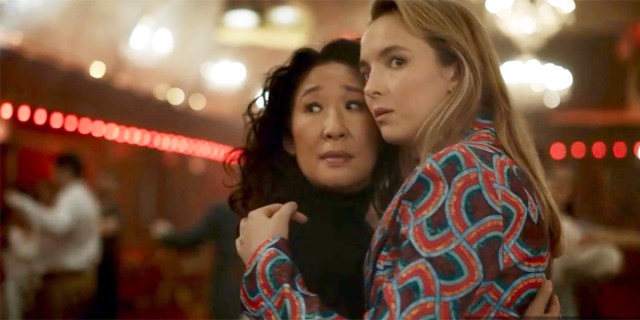 Eve and Villanelle hold each other close and dance in Killing Eve