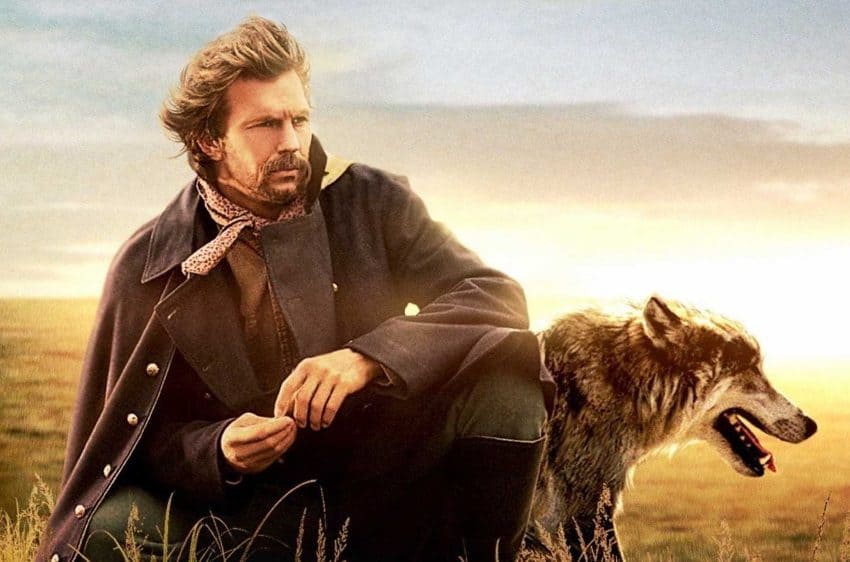 Kevin costner and his dog in Dances With Wolves