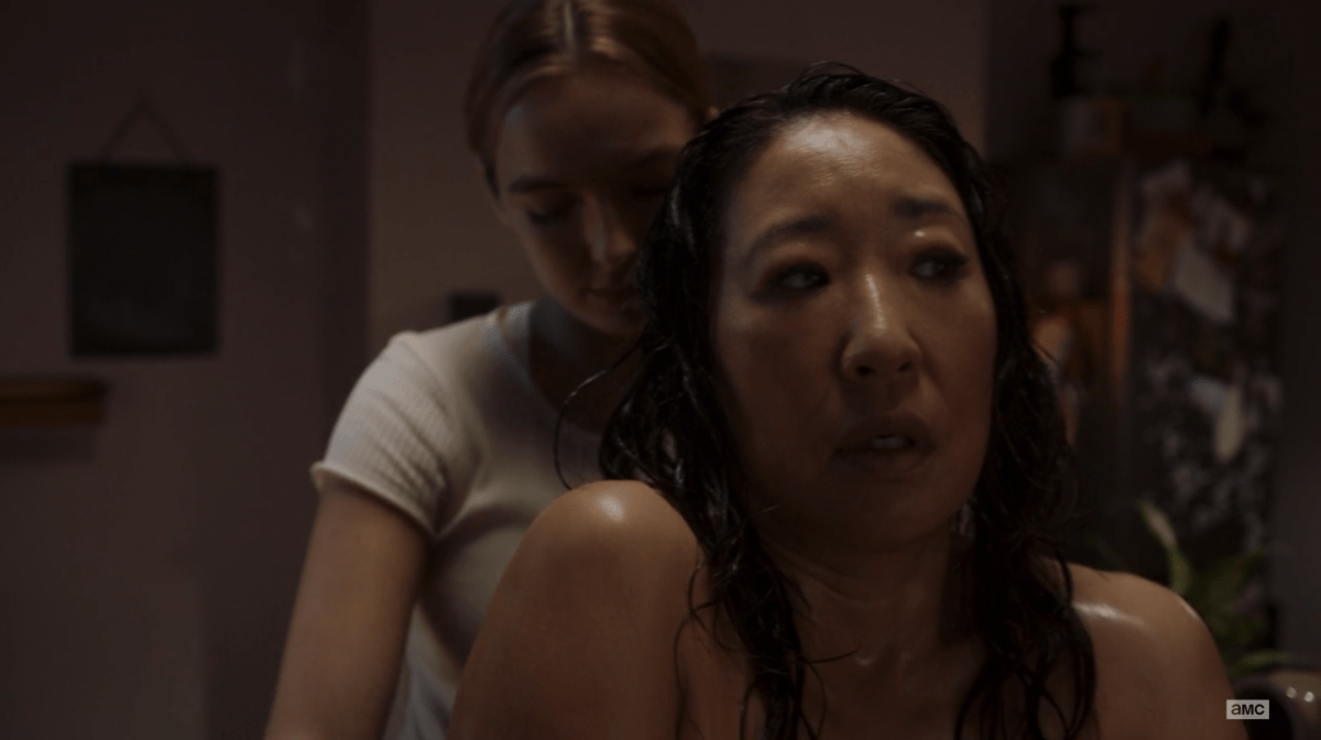 Villanelle helps Eve out of her dress in Killing Eve episode 105