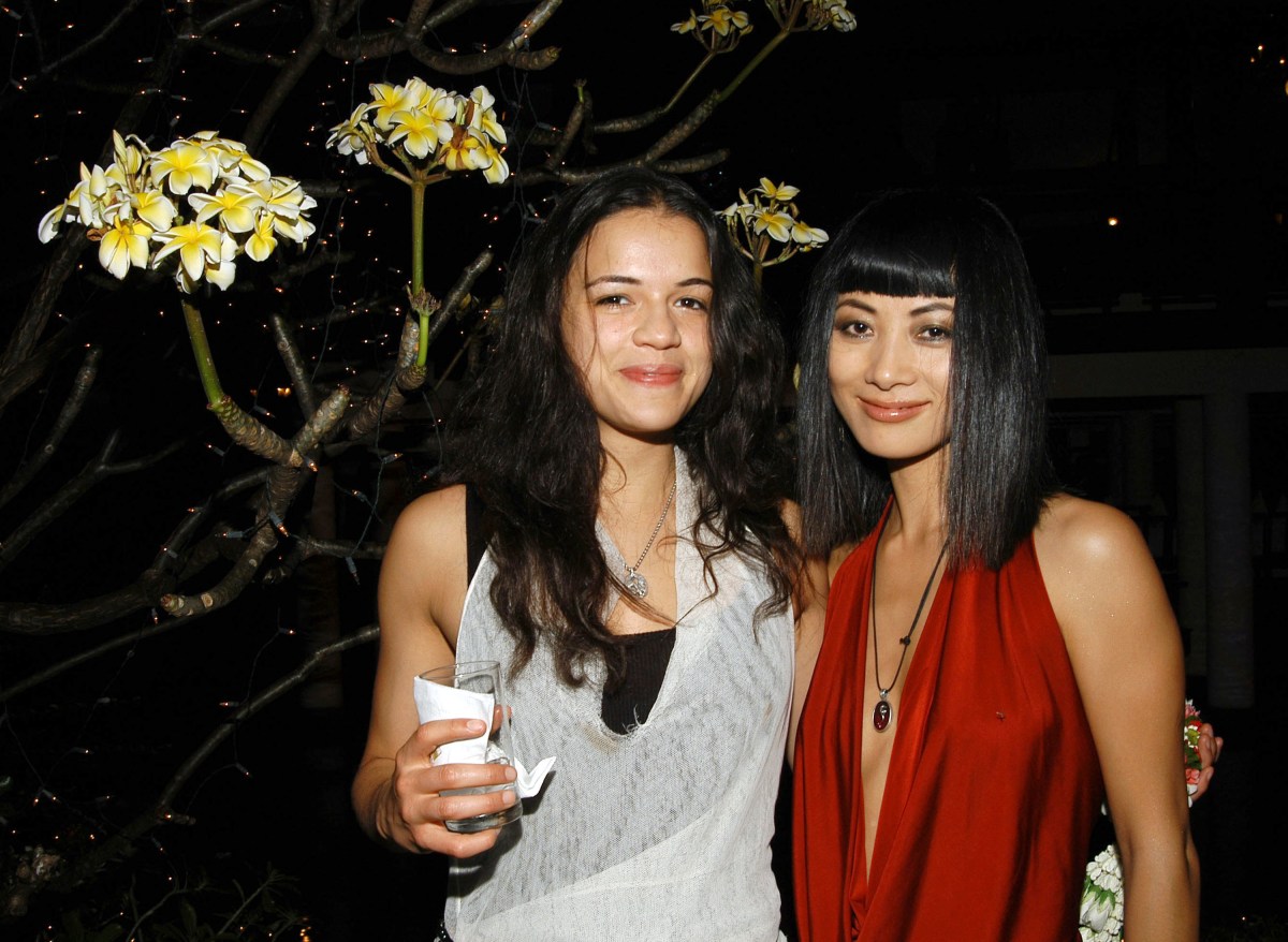 Michelle Rodriguez and Bai Ling during 2004 Bangkok International Film Festival - Exclusive Dinner at Suan Pakkard Palace in Bangkok, Thailand. (Photo by Mark Sullivan/WireImage)