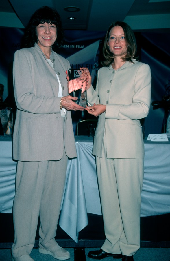 CENTURY CITY, CA - JUNE 21: Actresses Lily Tomlin and Jodie Foster attending 20th Annual Women in Film Crystal Awards on June 21, 1996 at the Century Plaza Hotel in Century City, California. (Photo by Ron Galella, Ltd./Ron Galella Collection via Getty Images)