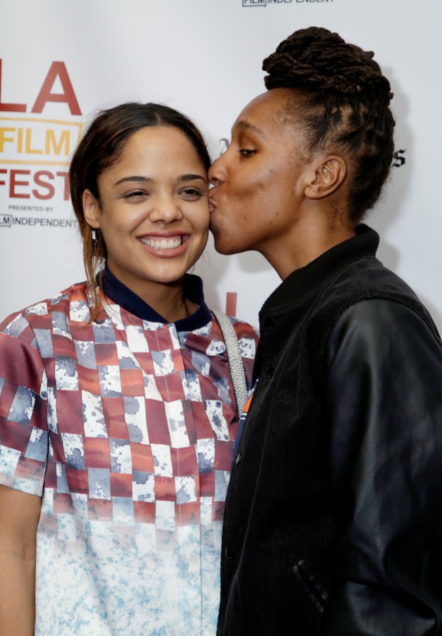 LOS ANGELES, CA - JUNE 17: Actress Tessa Thompson and producer Lena Waithe attend the premiere of "Dreams Are Colder Than Death" during the2014 Los Angeles Film Festival at Regal Cinemas L.A. Live on June 17, 2014 in Los Angeles, California. (Photo by Vincent Sandoval/WireImage)